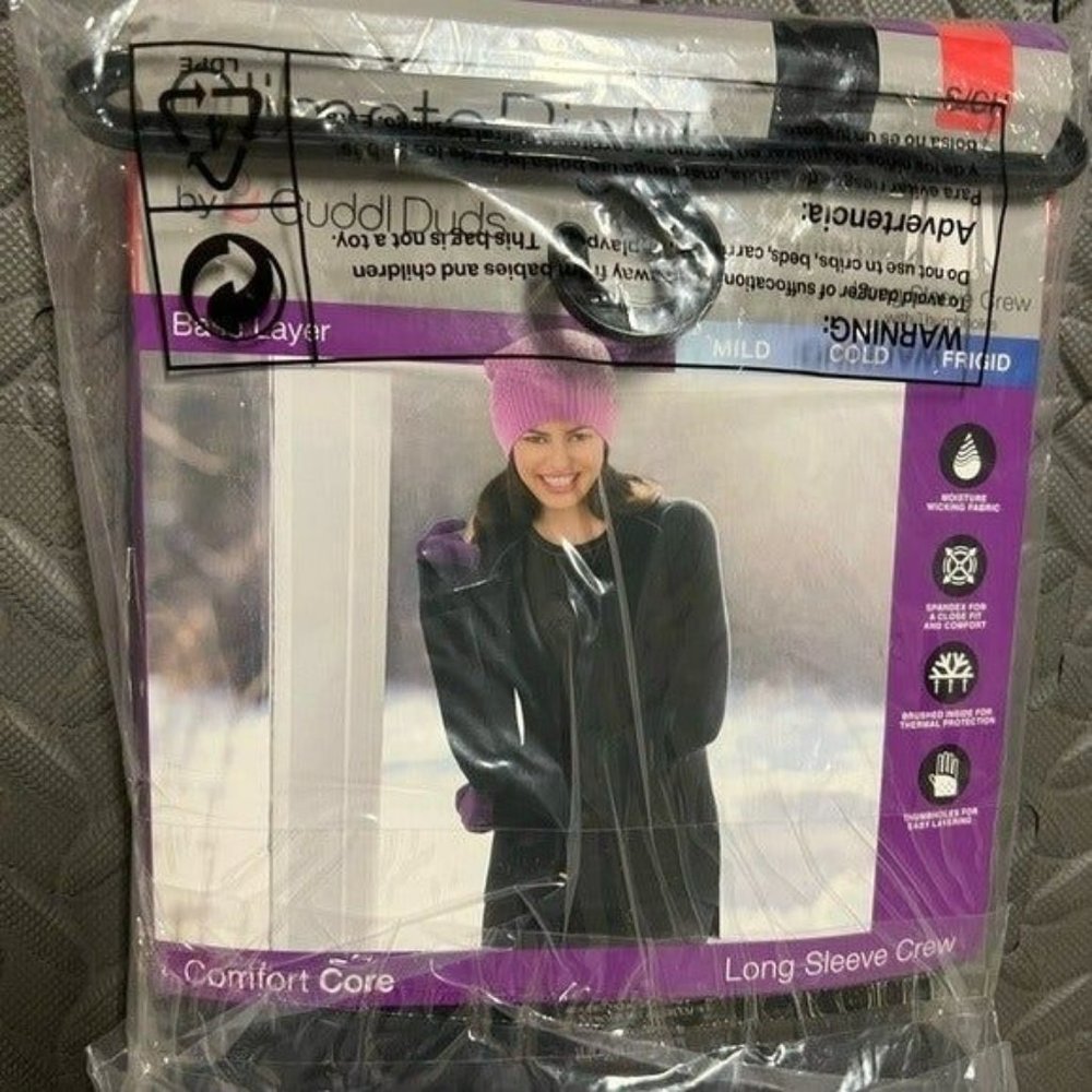 NWT Cuddl Duds ClimateRight Comfort Core Base Layer Shirt Small Black Snow Ski